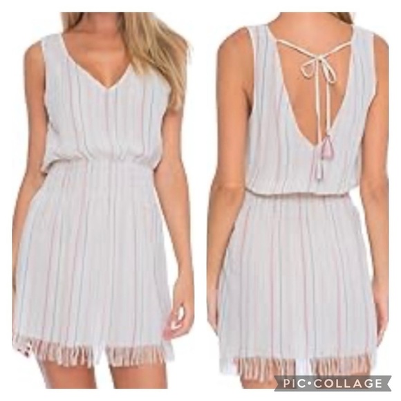 BECCA Dresses & Skirts - BECCA by Rebecca Virtue Women’s ENDLESS SUMMER Stripe Dress Cover-Up V-Neck Sz M